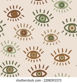 Seamless pattern with abstract eyes. Abstract contemporary pattern.  Modern trendy vector background. For textiles, clothing, bed linen, office supplies.
