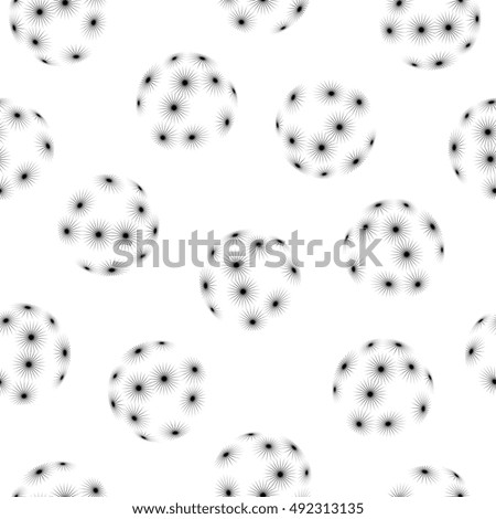 Seamless pattern. Abstract fantasy pattern. Balls with glow effect. Vector illustration
