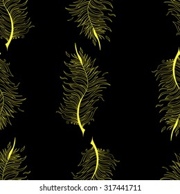 Seamless pattern with abstract feather