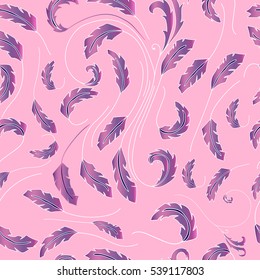 Seamless pattern with abstract feather