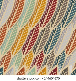 Seamless pattern with abstract feathers