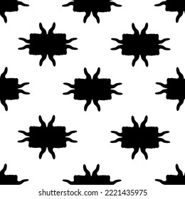 Seamless pattern with abstract figures on white background. Fashion background with geometric element. Futuristic wrapping paper. Creative design print for wallpaper and bed linen.