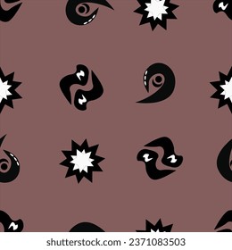 Seamless pattern abstract flat design brown color