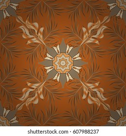Seamless pattern abstract floral background. Vector sketch of many abstract flowers in colors. Hand drawn seamless flower illustration.