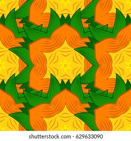 Seamless pattern abstract floral background. Vector sketch of many abstract flowers in colors. Hand drawn seamless flower illustration.