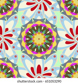 Seamless pattern abstract floral background. Hand drawn seamless flower illustration.