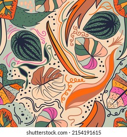 seamless pattern abstract floral colorful illustration.
