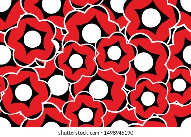 Seamless pattern with abstract floral, Indonesian batik motif, modern style