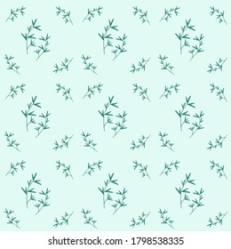 Seamless pattern of abstract floral isolated on blue background for design, wallpaper