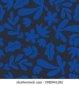Seamless pattern with abstract floral shapes. Vector graphics.