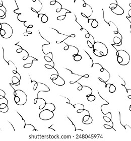 Seamless pattern abstract with flourish. White and black 2