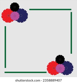 Seamless pattern with abstract flower elements