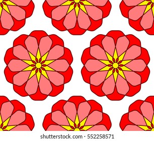 Seamless pattern of the abstract flower elements