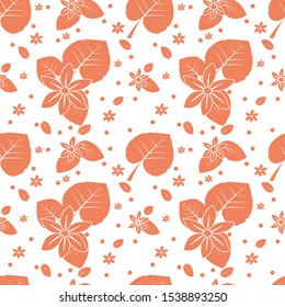 
seamless pattern of abstract flower leaves on a white background. natural wallpaper design and ready to print. vector