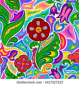 Seamless pattern. Abstract Flower Ornament Theme
