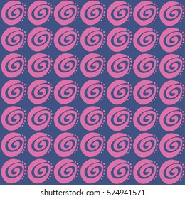Seamless pattern abstract flower rose elements pink and blue colors. Vector for design wrapping paper for gift, plastic bag or underwear, sleepwear.