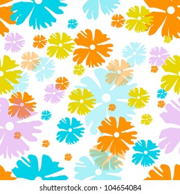Seamless pattern with abstract flowers