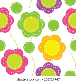 Seamless pattern with abstract flowers