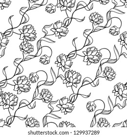 Seamless pattern with abstract flowers.