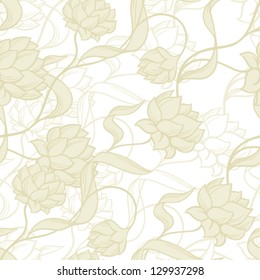 Seamless pattern with abstract flowers.