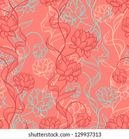 Seamless pattern with abstract flowers.