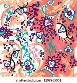 seamless pattern abstract flowers