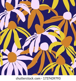 seamless pattern with abstract flowers.