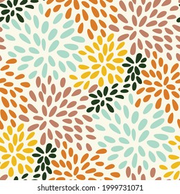 Seamless pattern with abstract flowers