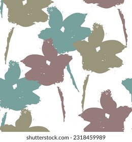 Seamless pattern with abstract flowers.