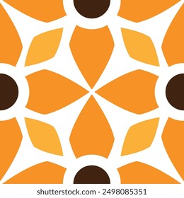 Seamless pattern with abstract flowers.	