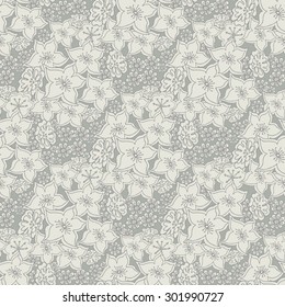Seamless pattern with abstract flowers . 