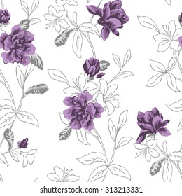 Seamless pattern of abstract flowers
