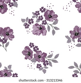 Seamless pattern of abstract flowers