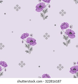 Seamless pattern of abstract flowers