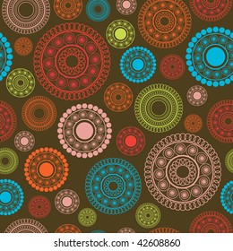 Seamless pattern with abstract flowers