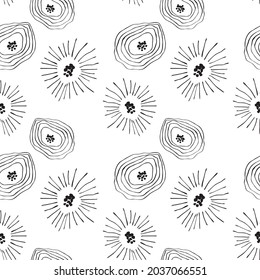 Patrón sin foco con flores abstractas. Fondo adorable de dibujos animados de Avan-garde. Estilo de abstracción. 