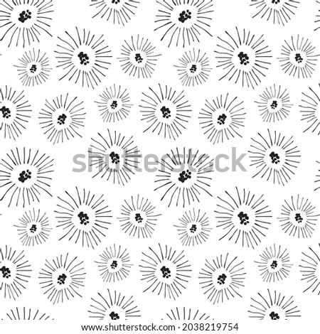 Seamless pattern with abstract flowers. Avan-garde cute cartoon background. Abstractionism style. 