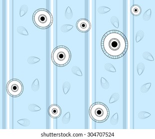 Seamless pattern with abstract flowers in blue spectrum