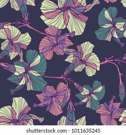 Seamless pattern with abstract flowers. Can be used for textile, stationary, backgrounds and wallpaper.