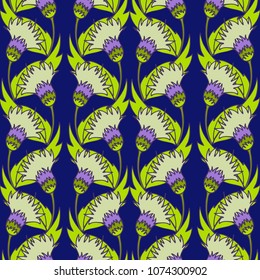 Seamless pattern with abstract flowers. Can be used for stationary, wrapping paper.