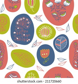 Seamless pattern with the abstract flowers. Seamless pattern can be used for wallpaper, pattern fills, web page background, surface textures.