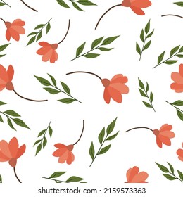 nahtloses Muster mit abstrakten Blumen im Cartoon-Stil.