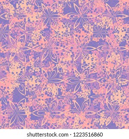 Seamless pattern. Abstract flowers. The colors of spring. Editing is available.