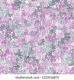 Seamless pattern. Abstract flowers. The colors of spring. Editing is available.