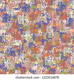 Seamless pattern. Abstract flowers. The colors of spring. Editing is available.