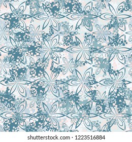 Seamless pattern. Abstract flowers. The colors of spring. Editing is available.