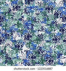 Seamless pattern. Abstract flowers. The colors of spring. Editing is available.