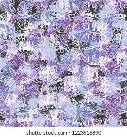 Seamless pattern. Abstract flowers. The colors of spring. Editing is available.