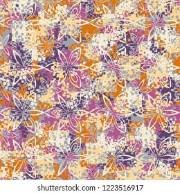Seamless pattern. Abstract flowers. The colors of spring. Editing is available.