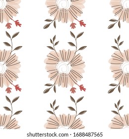 Seamless pattern with abstract flowers. Creative color floral surface design. Vector background.
